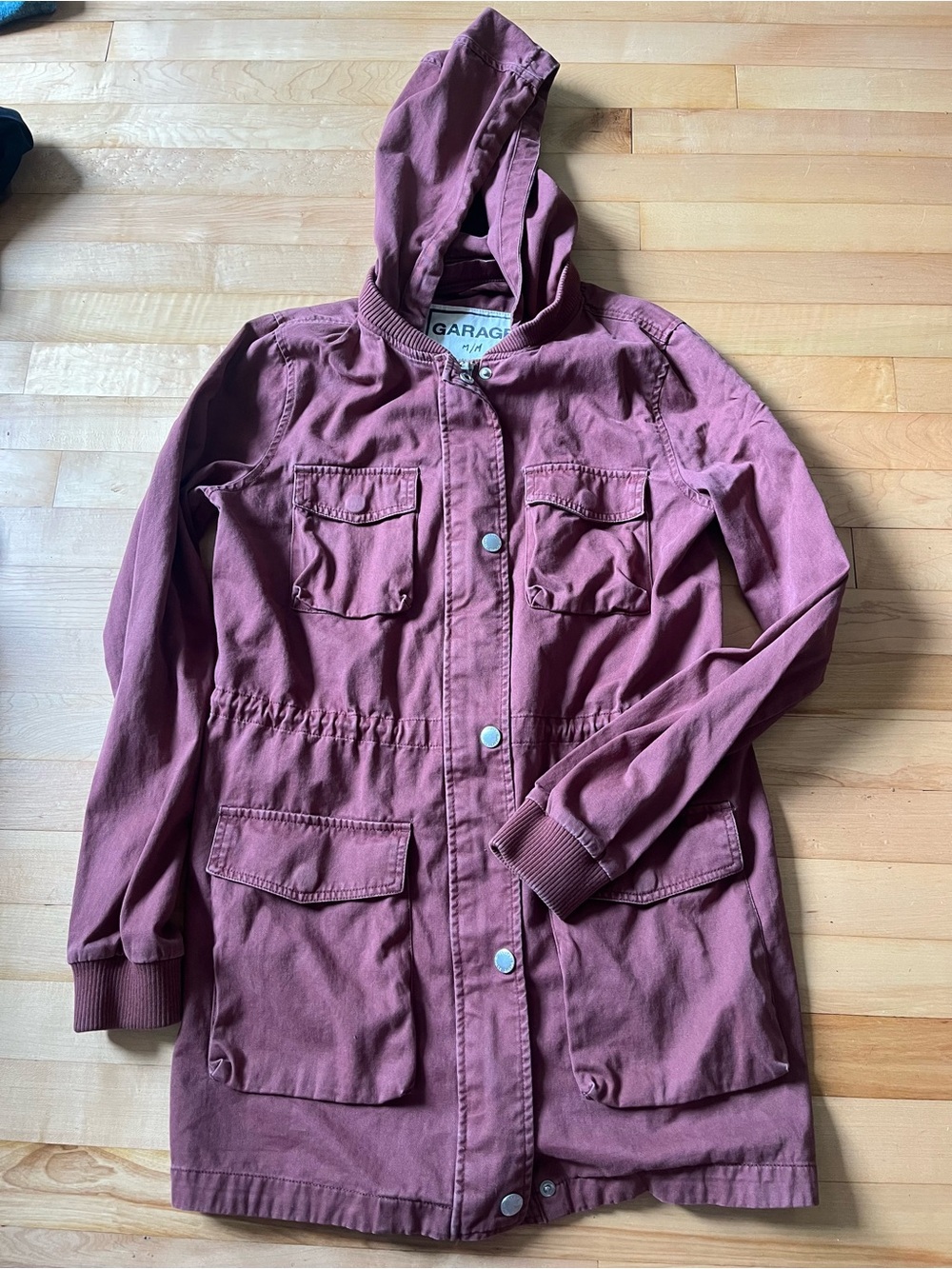 Garage Hooded Utility Jacket in Dusty Rose